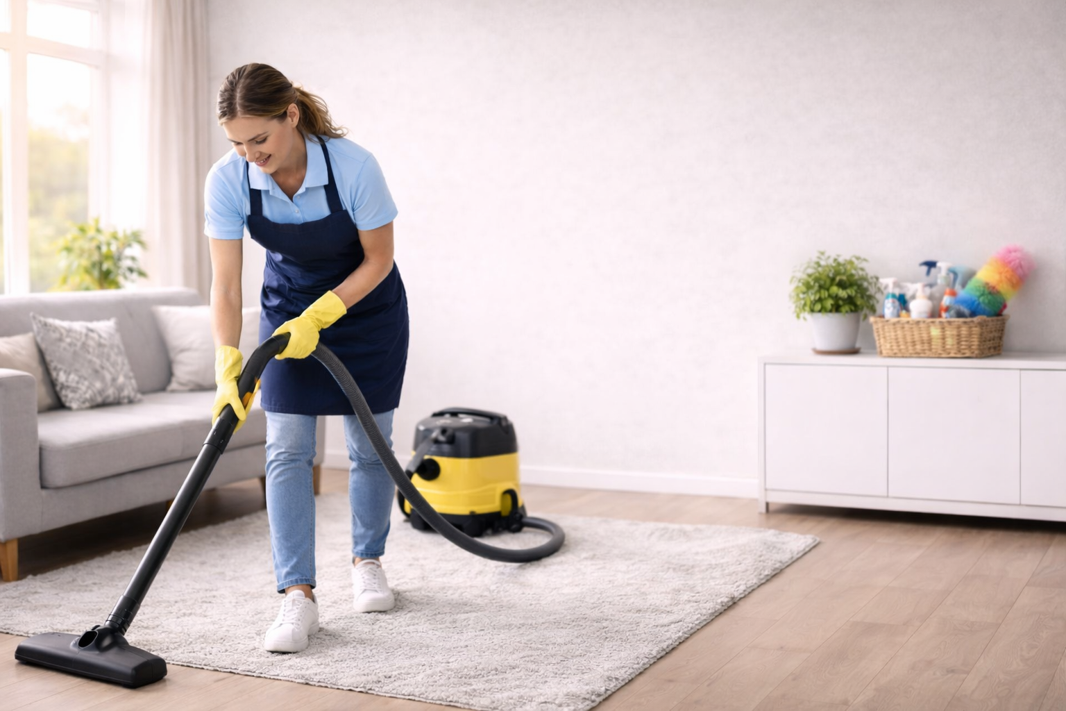 Professional cleaner ready to help